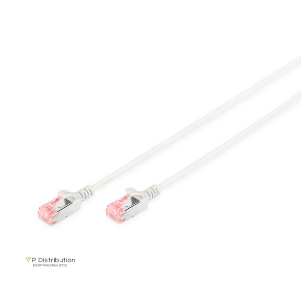 CAT 6 U-FTP slim patch cord, Cu, LSZH AWG 28/7, length 10 m, color grey