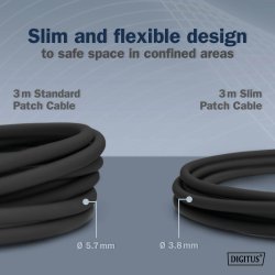 CAT 6A F-FTP Slim Patch cord, Cu, LSZH AWG 32/7, length 0.3m, Black
