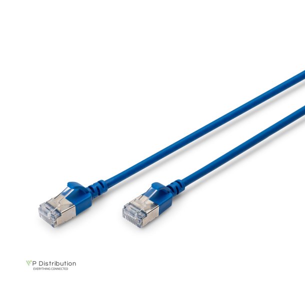 CAT 6A F-FTP Sliim Patch cord, Cu, LSZH AWG 32/7, length 0.3m, Blue