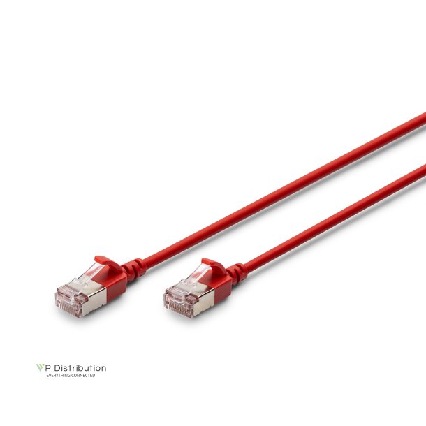 CAT 6A F-FTP Slim Patch cord, Cu, LSZH AWG 32/7, length 0.3m, Red