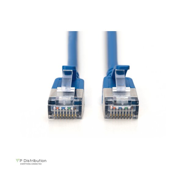 CAT 6A F-FTP Slim Patch cord, Cu, LSZH AWG 32/7, length 1m, Blue