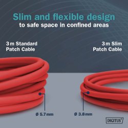 CAT 6A F-FTP Slim Patch cord, Cu, LSZH AWG 32/7, length 1m, Red