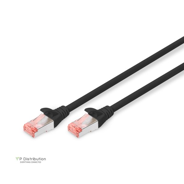 CAT 6 S-FTP patch cord, Cu, LSZH AWG 27/7, length 0.5 m, color black