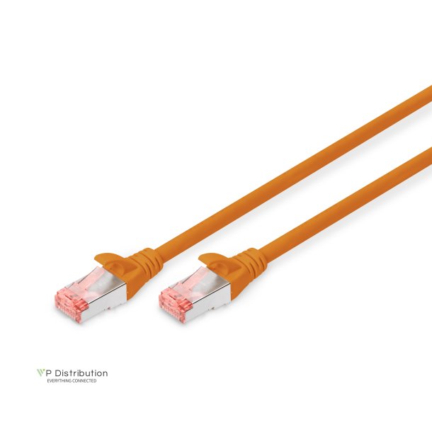 CAT 6 S-FTP patch cord, Cu, LSZH AWG 27/7, length 0.5 m, color orange