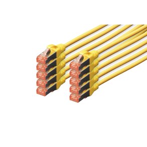 CAT 6 S-FTP patch cord, Cu, LSZH AWG 27/7, length 2 m, 10 pieces,color yellow