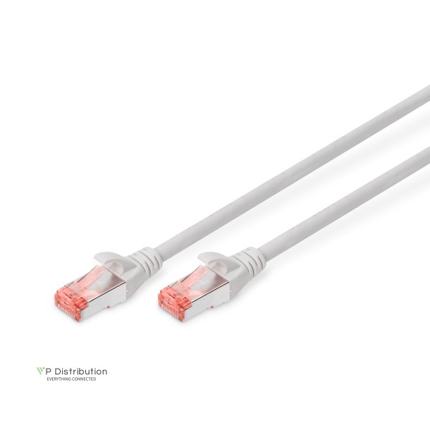 CAT 6 S-FTP patch cord, Cu, LSZH AWG 27/7, length 25 m, color grey