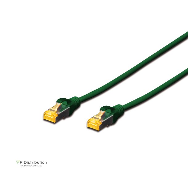 CAT 6A S-FTP patch cord, Cu, LSZH AWG 26/7, length 0.5 m, color green