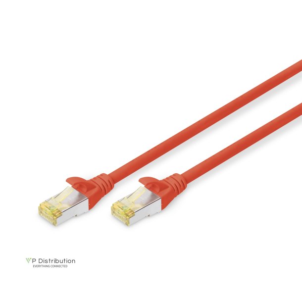 CAT 6A S-FTP patch cord, Cu, LSZH AWG 26/7, length 1 m, color red