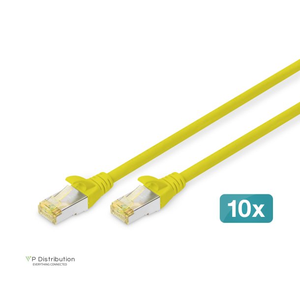 CAT 6A S-FTP patch cord, Cu, LSZH AWG 26/7, length 2 m, 10 pieces, color yellow