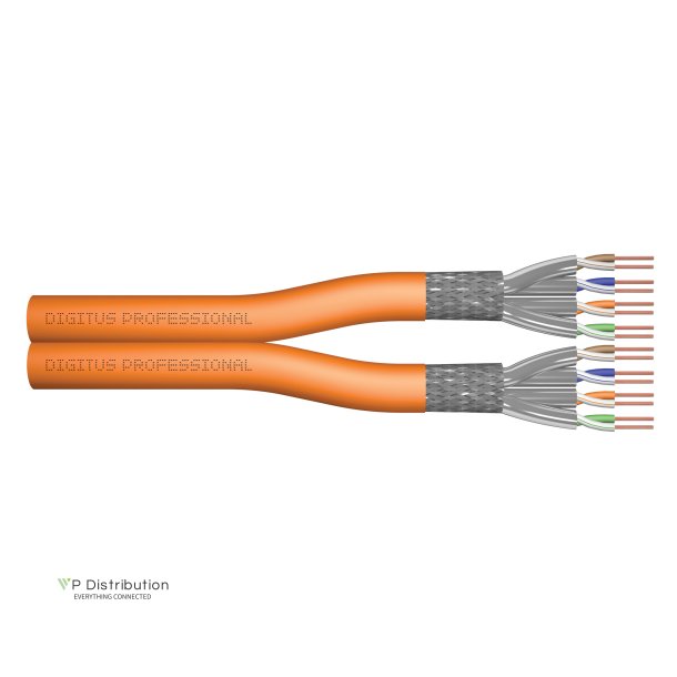 CAT 7 S-FTP installation cable, 1200 MHz Cca (EN 50575), AWG 23/1, 500 m drum,