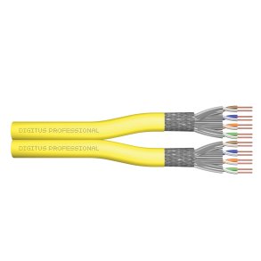 CAT 7A S-FTP installation cable, 1500 MHz Cca, (EN 50575), AWG 22/1, 500 m drum, DX, yellow