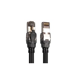 CAT 8.1 S-FTP patch cord, Cu, LSZH AWG 24/7, length 1 m, color black