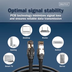 CAT 8.1 S-FTP patch cord, Cu, LSZH AWG 24/7, length 5 m, color black