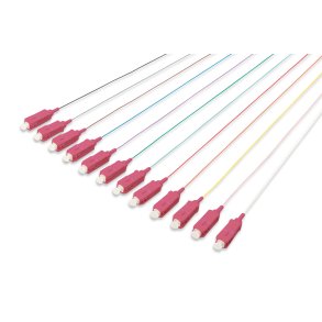 Digitus FO pigtail set, 12 pcs., SC, MM OM4 50/125 µ loose buffer, color code DIN IEC 304, 2 m