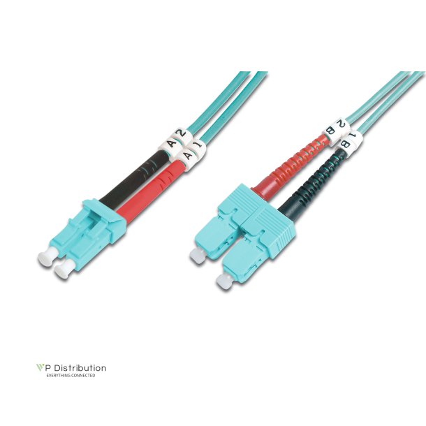 Digitus FO patch cord, duplex, LC to SC MM OM3 50/125 &micro;, 5 m