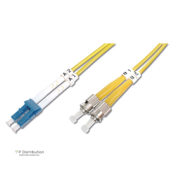 Digitus FO patch cord, duplex, LC to ST SM OS2 09/125 &micro;, 2 m