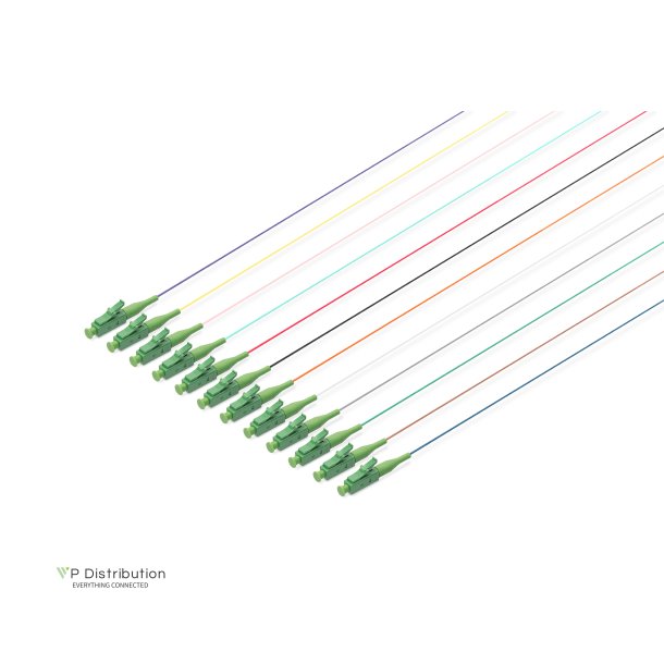 Digitus FO pigtail set, 12 pcs., LC (APC), SM OS2 09/125 &micro; loose buffer, color code DIN IEC 304, 2 m