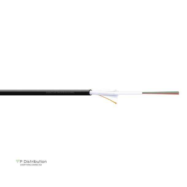 FO A-I-DQ(ZN)BH 12E9/125, SM, OS2, 12 fibers Indoor/Outdoor, LSZH, Dca, black, 100m