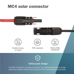 Solar Extension cable, 4 sqmm, MC4 connector 3m,4sqmm,halogen-free,UV-res.,flex,IP67,2pcs