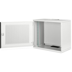 Digitus 9U wall mounting cabinet, SOHO, unmounted 460x540x400 mm, perforated front door, grey