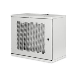 Digitus 9U wall mounting cabinet, SOHO, unmounted 460x540x400 mm, perforated front door, grey