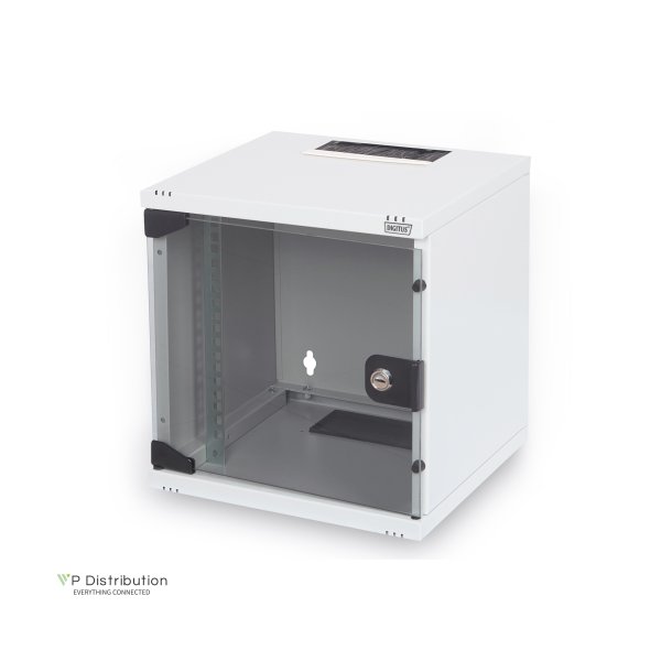 Digitus 254 mm (10") 6U wall mounting cabinet 330x312x300 mm, color grey (RAL 7035)