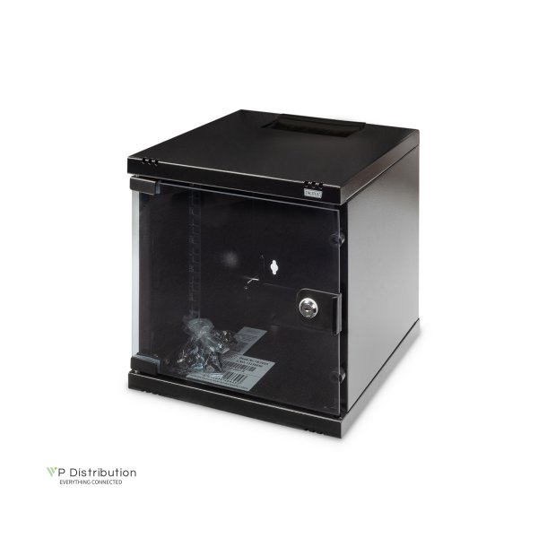 Digitus 254 mm (10") 6U wall mounting cabinet 330x312x300 mm, color black (RAL 9005)
