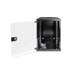 Digitus 254 mm (10") 9U wall mounting cabinet 464x312x300 mm, color black (RAL 9005)