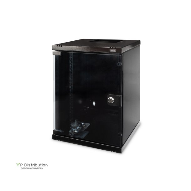 Digitus 254 mm (10") 9U wall mounting cabinet 464x312x300 mm, color black (RAL 9005)