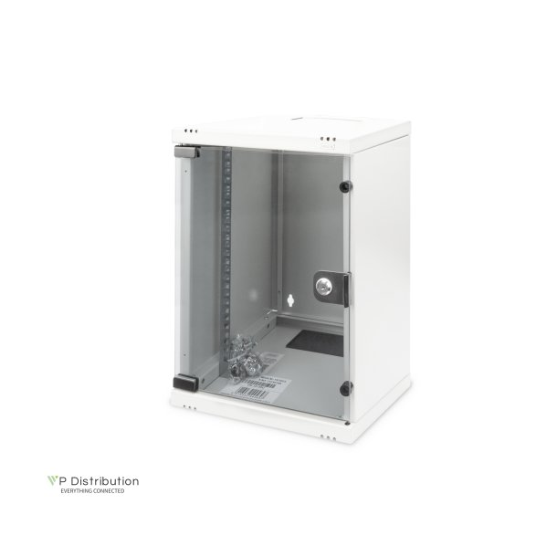 Digitus 254 mm (10") 9U wall mounting cabinet 464x312x300 mm, color grey (RAL 7035)