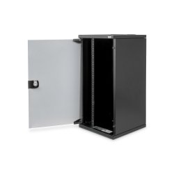 Digitus 254 mm (10") 12U wall mounting cabinet 592x312x300 mm, color black (RAL 9005)