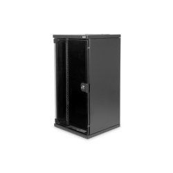 Digitus 254 mm (10") 12U wall mounting cabinet 592x312x300 mm, color black (RAL 9005)