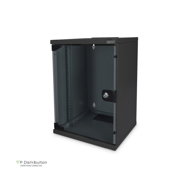 Digitus 10 inch network bundle, incl. 9U cabinet, black shelf, PDU, 8-port switch, CAT 6 patch panel