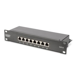 Digitus 10 inch network bundle, incl. 9U cabinet, black shelf, PDU, 8-port switch, CAT 6 patch panel