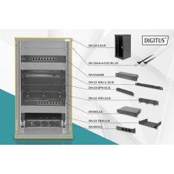 Digitus 10 inch network bundle, incl. 12U cabinet, black and various components
