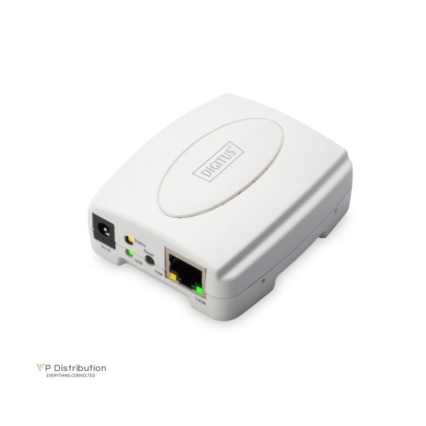 Digitus USB Print Server, 1-Port 1x RJ45, 1x USB A, USB 2.0