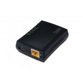 Digitus Multifunction USB Network Server, 1-port Network USB Hub, NAS, Print Server, USB 2.0, RJ45