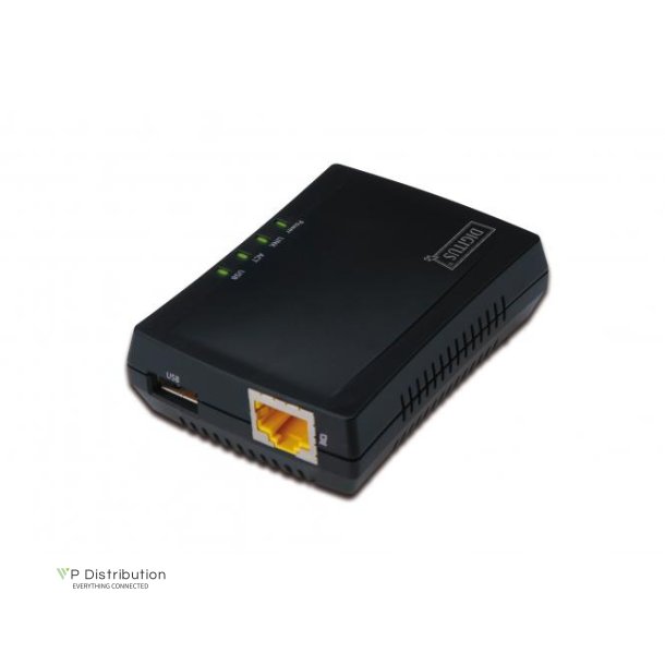 Digitus Multifunction USB Network Server, 1-port Network USB Hub, NAS, Print Server, USB 2.0, RJ45