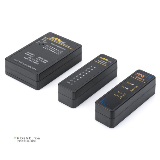 Cable tester, network, RJ45, Single side tester main device, remote unit, PoE tester, with case