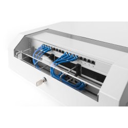 Digitus Wall mounting cabinet, SOHO, slim, 145x525x475 mm 3U rotatable, 2U fix, color grey (RAL 7035)