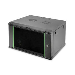 Digitus 7U wall mounting cabinet 389x600x600 mm, color black (RAL 9005)