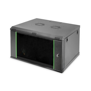 Digitus 7U wall mounting cabinet 389x600x600 mm, color black (RAL 9005)