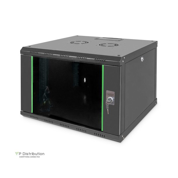 Digitus 7U wall mounting cabinet, Unique 420x600x600 mm, color black (RAL 9005)