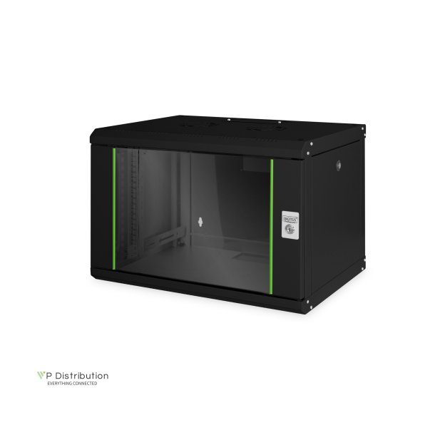 Digitus 7U wall mounting cabinet, Unique 420x600x450 mm, color black (RAL 9005)
