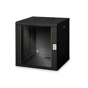 Digitus 12U wall mounting cabinet, Unique 643x600x600 mm, color black (RAL 9005)