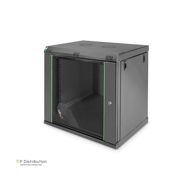Digitus 12U wall mounting cabinet, Dynamic 611x600x450 mm, color black (RAL 9005)