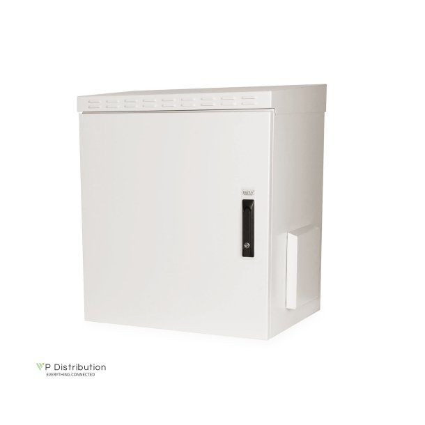 Digitus 12U wall mounting cabinet, outdoor, IP55 713x600x450 mm, color grey (RAL 7035)