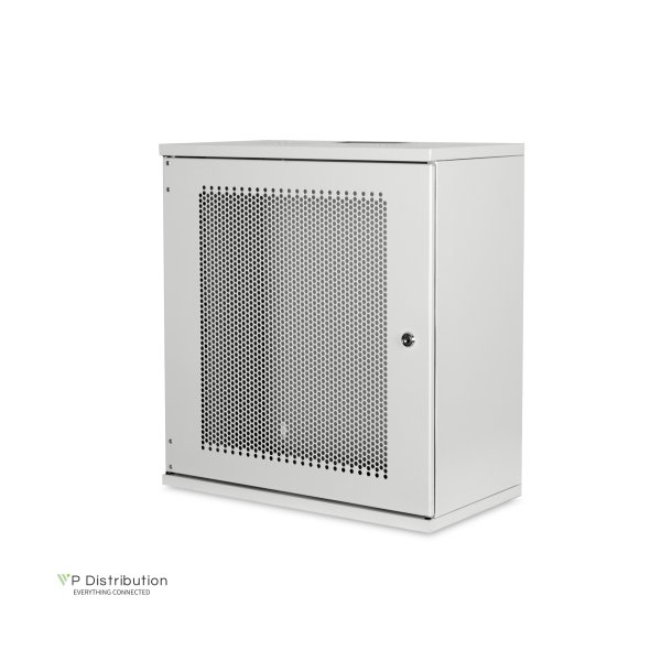 Digitus 12U wall mounting cabinet, SOHO, unmounted 595x540x400 mm, perf. front door, grey