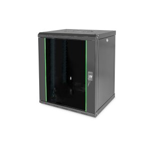Digitus 12U wall mounting cabinet, Unique 643x600x450 mm, color black (RAL 9005)
