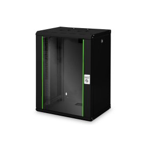 Digitus 16U wall mounting cabinet, Unique 820x600x450 mm, color black (RAL 9005)
